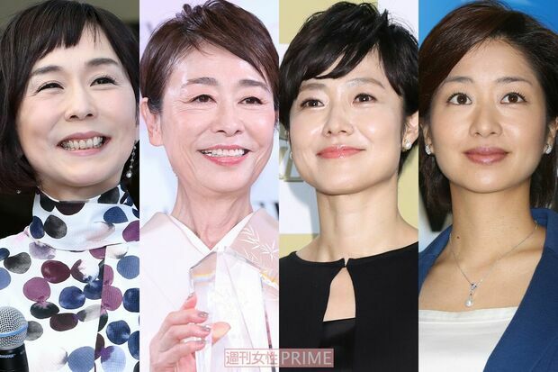 （左から）大下容子、安藤優子、有働由美子、膳場貴子