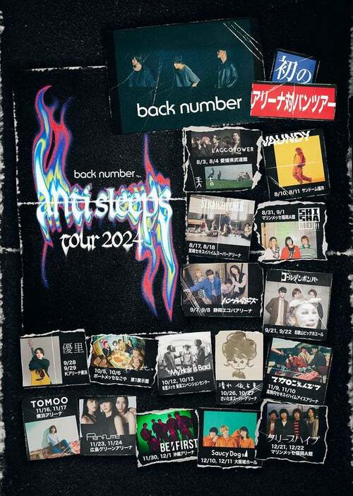 back number「anti Sleeps tour 2024」キービジュアル（提供写真）