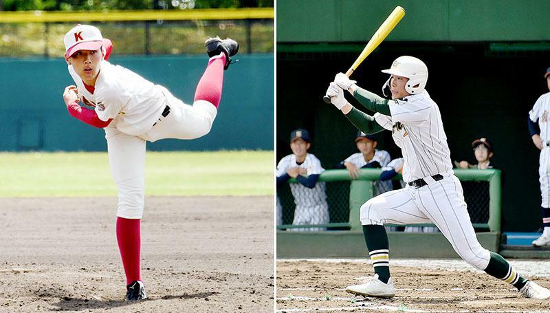 緩急で打たせて取る春日部共栄の左腕大野（左）、持ち前の長打力で打線をけん引する昌平の2番大槻