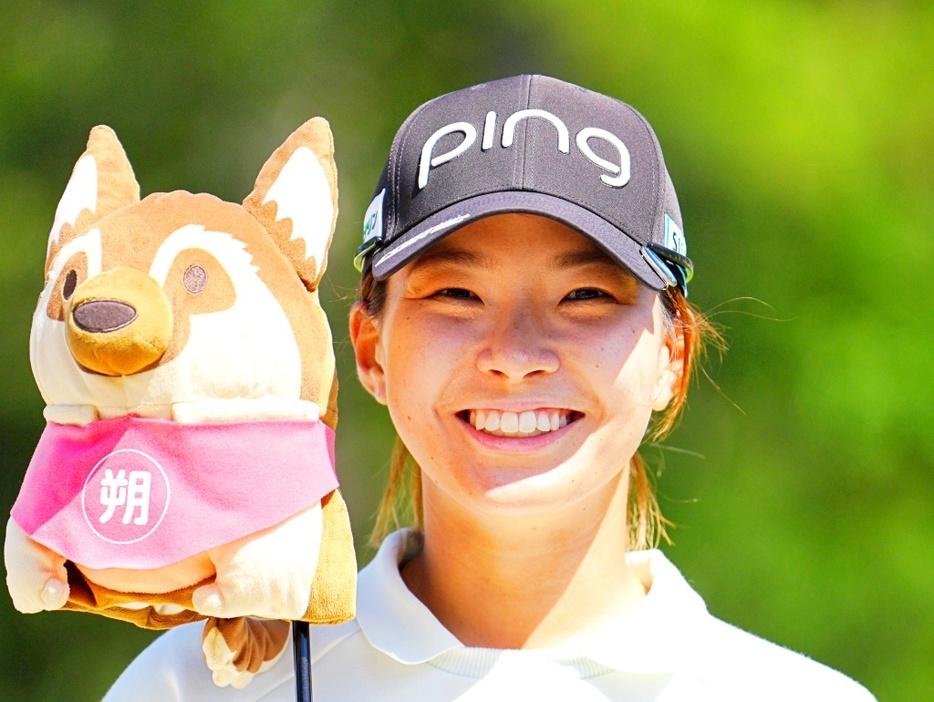 初日トップと3打差で好スタートを切った渋野日向子。19年の全英女子オープン優勝以来のメジャー制覇なるか（4月撮影/BlueSkyPhotos）