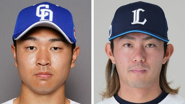 予告先発の中日・高橋宏斗投手(左)と西武・今井達也投手(右)