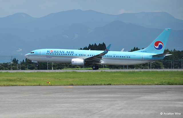 岡山・鹿児島の2路線を順次増便する大韓航空＝PHOTO: Yusuke KOHASE/Aviation Wire