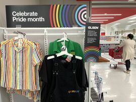 Pride merchandise at a Target store in San Francisco last year. Photographer: Justin Sullivan/Getty Images