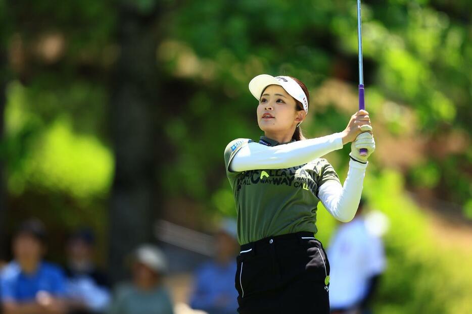 プロテスト合格後初のレギュラーツアー初出場から3日目を4位タイで終えた政田夢乃（写真/大澤進二）