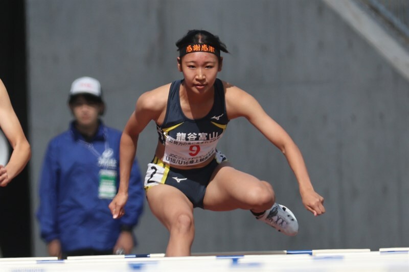 女子100mH、400mHで優勝した松木愛結（写真は昨年のU18大会）
