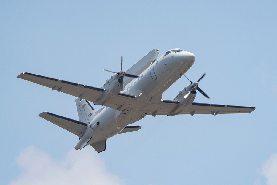タイ空軍のサーブ340早期警戒機。2023年3月撮影（Bluebearwing / Shutterstock.com）
