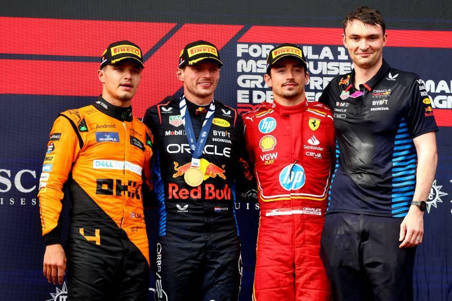 F1エミリア・ロマーニャGPの表彰台(C)Red Bull Content Pool