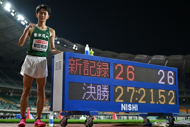 男子10000mで日本人学生最高タイムを打ち立てた前田和摩