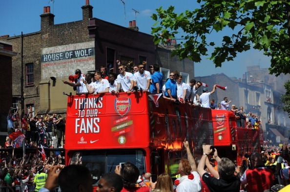 2014年のFAカップ優勝時のパレード photo/Getty Images