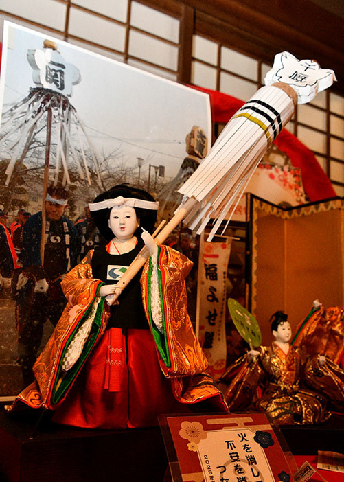 第3回福よせ雛うちが一番選手権で3位に輝いた作品「千厩華代さん」。一関市千厩町からの参加で3年連続全国上位入賞を果たした
