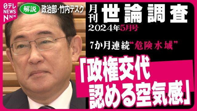 岸田内閣の支持率は7か月連続で20%台