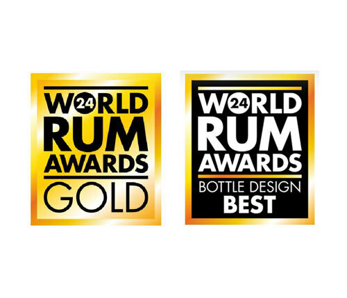 WORLD RUM AWARDS「金賞ロゴ」「ベストボトルデザイン賞ロゴ」