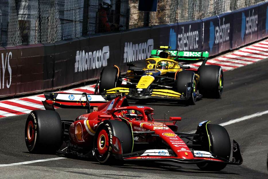 2024年F1第8戦モナコGP　カルロス・サインツ（フェラーリ）＆ランド・ノリス（マクラーレン）