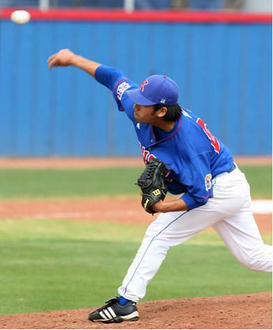 当時アメリカの大学で投手として活躍した早川氏（2007年時 米国カンザス州）