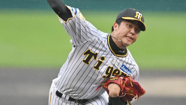 19日のヤクルト戦で先発した阪神の才木浩人投手は6回2失点の力投をみせ5勝目を挙げる(写真：時事)