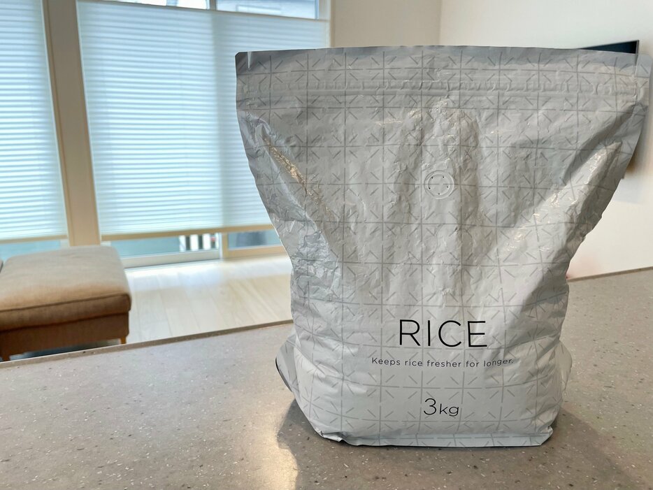 米びつの代わりに使用している保存袋