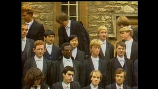 1983（昭和58）年10月　オックスフォード大学マートン・コレッジ入学式
