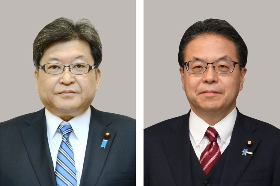 萩生田光一氏（左）と世耕弘成氏