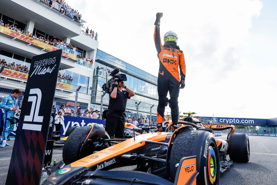 F1マイアミGPで初優勝したマクラーレンのランド・ノリス