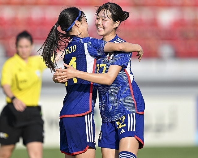 韓国に３－０快勝で決勝に進出したリトルなでしこ。（C）AFC