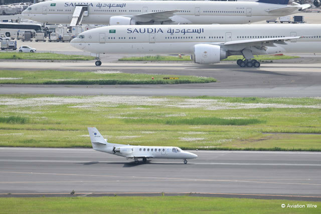羽田空港に着陸するドクタージェット＝24年5月22日 PHOTO: Tadayuki YOSHIKAWA/Aviation Wire