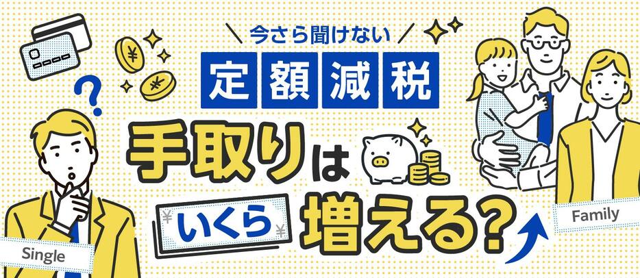 今さら聞けない定額減税　手取りはいくら増える？　#くらしと経済（デザイン＆イラスト：Yahoo!ニュース オリジナル 特集）