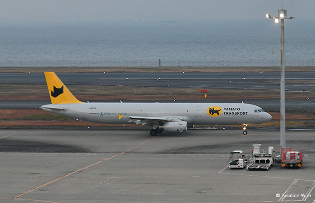 羽田空港への就航を申請したスプリング・ジャパン。許可後は“クロネコ貨物機”で乗り入れる＝23年12月12日 PHOTO: Yusuke KOHASE/Aviation Wire