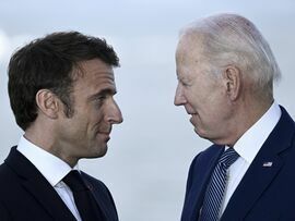 Emmanuel Macron and Joe Biden