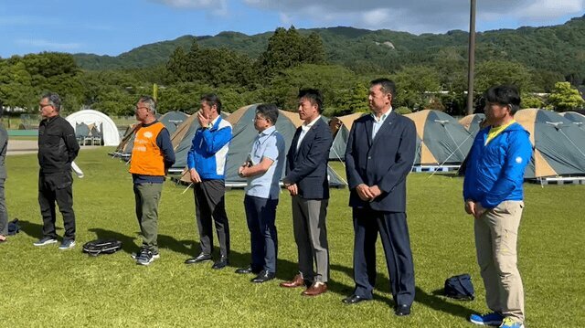 七尾市テント村　閉村式（提供　総社市）