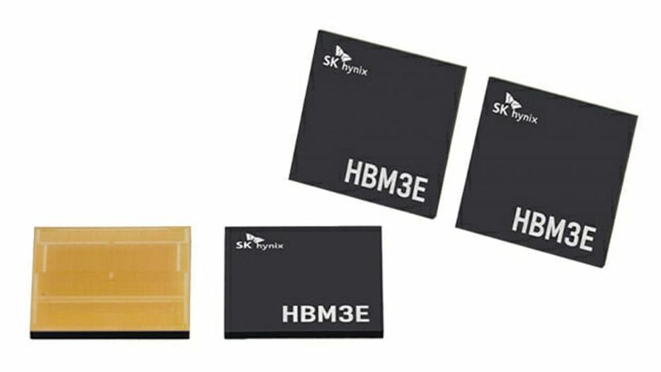 SKハイニックスが2023年8月に公開した第5世代広域帯メモリー「HBM3E」=SKハイニックス(c)KOREA WAVE