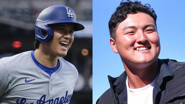 ドジャースの大谷翔平選手と花巻東高校の後輩・佐々木麟太郎選手(写真:AP/アフロ)(写真:時事)