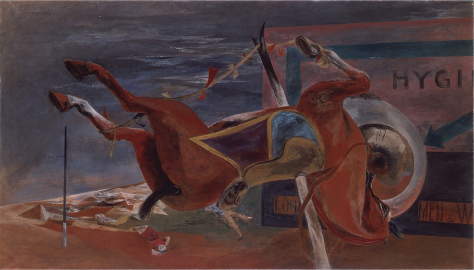 国吉康雄「祭りは終わった」 （1947年、油彩・カンバス、岡山県立美術館）