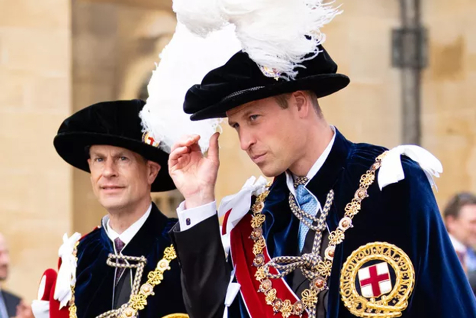 ウィンザー城でのミサに出席するエドワード王子とウィリアム皇太子。（2023年6月19日）photography: Getty Images