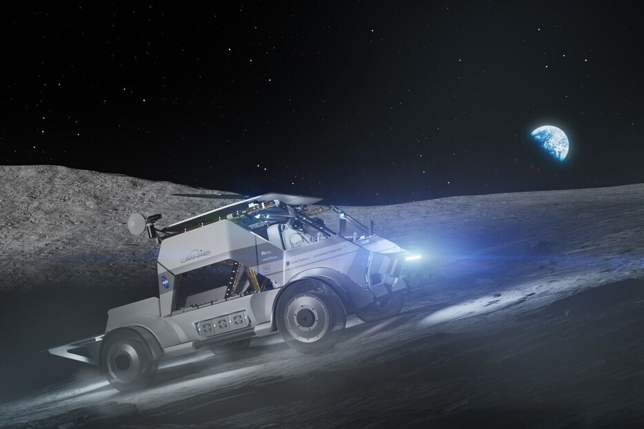 ルナー・アウトポスト社による月面探査車のコンセプト画。（ILLUSTRATION COURTESY LUNAR OUTPOST/LOCKHEED MARTIN）