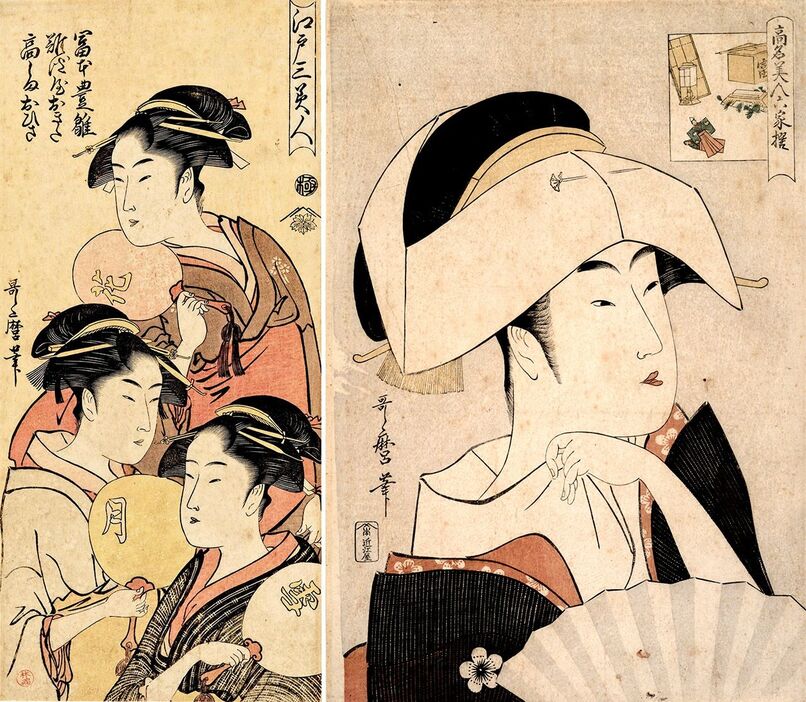 喜多川歌麿先生の「美人画」掛軸お譲りします！ Kitagawa Utamaro（喜多川歌麿） 喜多川歌麿「百千鳥 鷦鷯に鴫