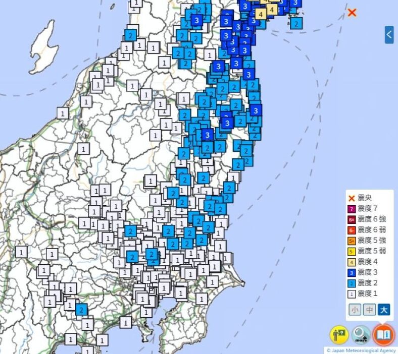 東北・関東で地震 M5・7 最大震度4 震源は宮城県沖 埼玉、東京も