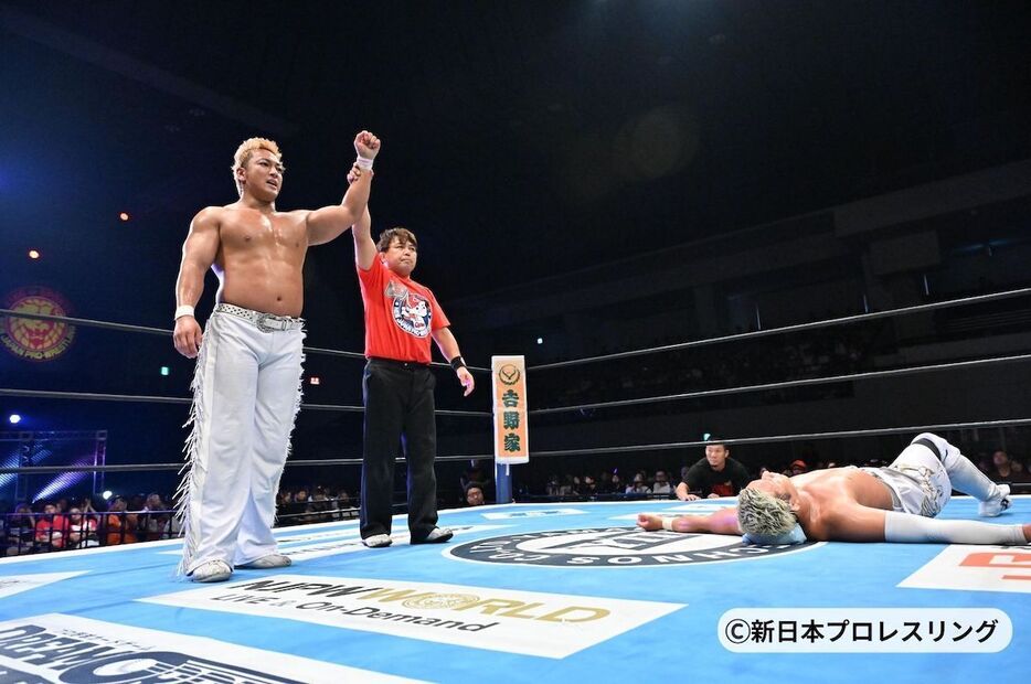 シンニチプレミアムくじ 海野翔太 ゲイブ BUSHI 高橋ヒロム SANADA 新日本G1】海野翔太がYOSHI-HASHIに逆転勝利！Bブロックは首位に