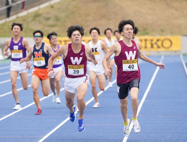 男子800mを制した立迫大徳選手(ナンバー40)