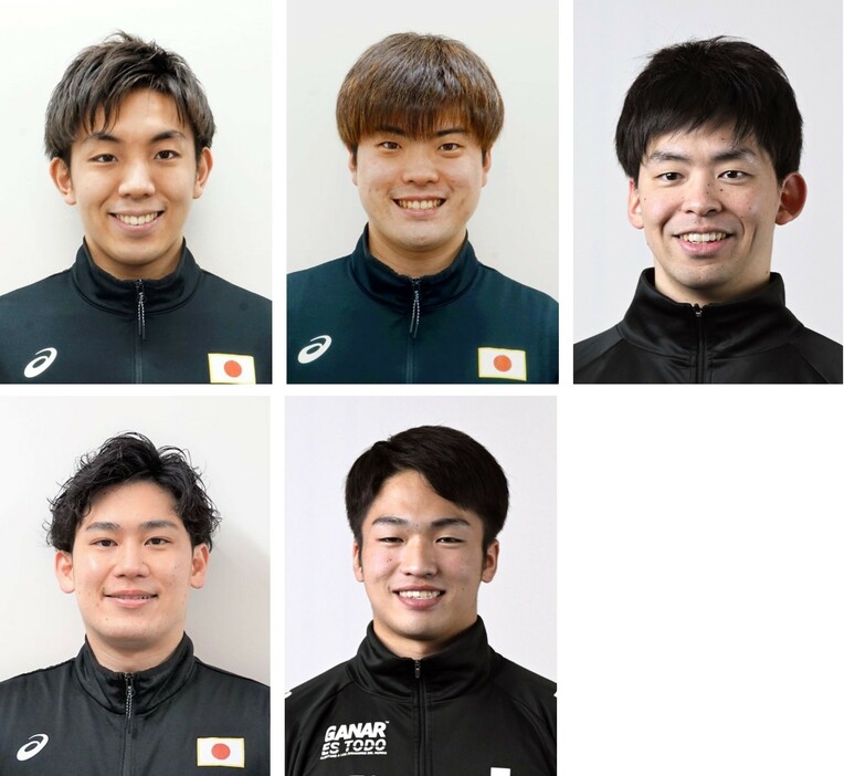 上段左から金子和也、佐野優人、田口侑治。下段左から宮食行次、鳥居陽生。萩原直輝の顔写真はありません