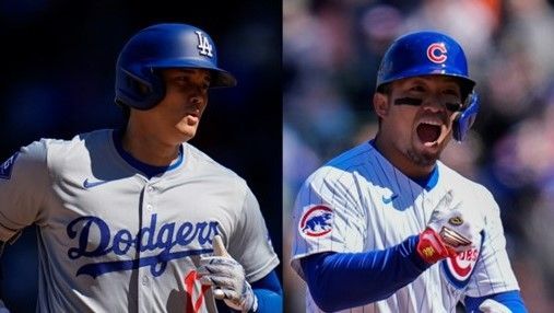 2号本塁打を放った大谷翔平選手と、3打点の活躍を見せた鈴木誠也選手(写真：AP/アフロ)