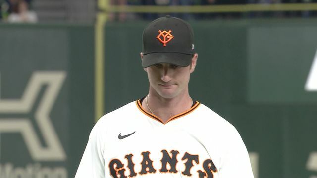 4回8失点で降板した巨人・グリフィン投手(画像：日テレジータス)