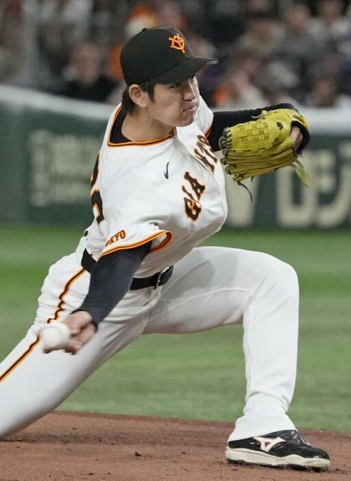 DeNA戦に先発し、6回無失点で今季初勝利を挙げた巨人・高橋礼＝東京ドーム