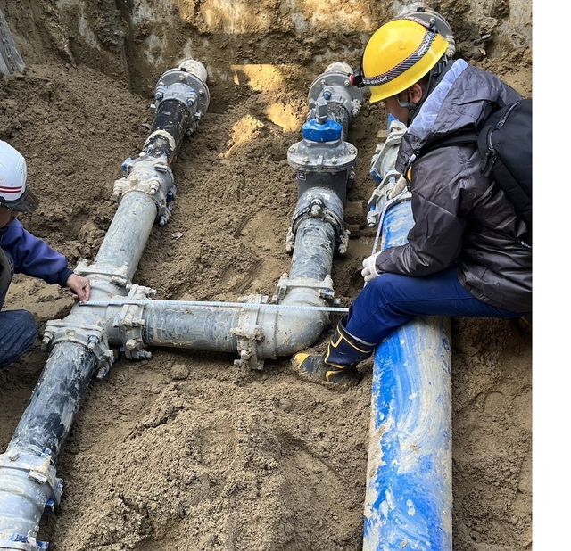 石川・珠洲市での水道管復旧工事の様子（写真：名古屋市上下水道局提供）