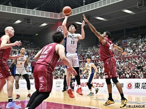 司令塔としてチームを勝利に導いた久保田［写真］＝B.LEAGUE