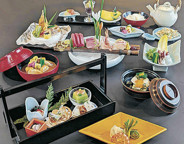 「春のフェア」で楽しめる金沢の食材を使った懐石料理（金沢市提供）