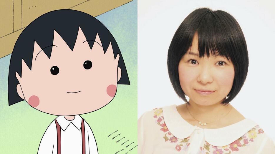 「ちびまる子ちゃん」のまる子（左）と菊池こころさん（（C）さくらプロダクション/日本アニメーション）