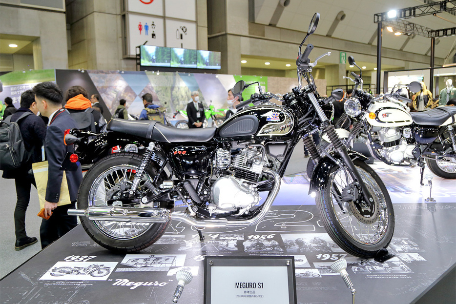 カワサキが「第51回東京モーターサイクルショー」に参考出展した「MEGURO S1」
