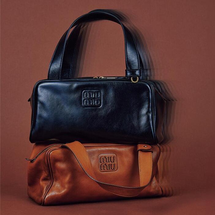 MIU MIU ブラック ボストンバッグ 中古・古着通販】MIU MIU (ミュウミュウ) ボストンバッグ