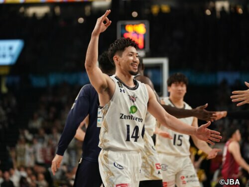 14得点3アシストを挙げた琉球の岸本 [写真]＝日本バスケットボール協会