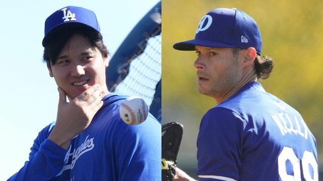 大谷翔平選手(写真：日刊スポーツ/アフロ)とジョー・ケリー投手(写真：USA TODAY Sports/ロイター/アフロ)